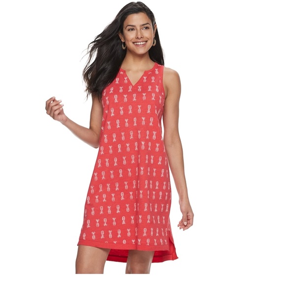 Sonoma Dresses Red Pineapple Print French Terry Tank Dress Poshmark